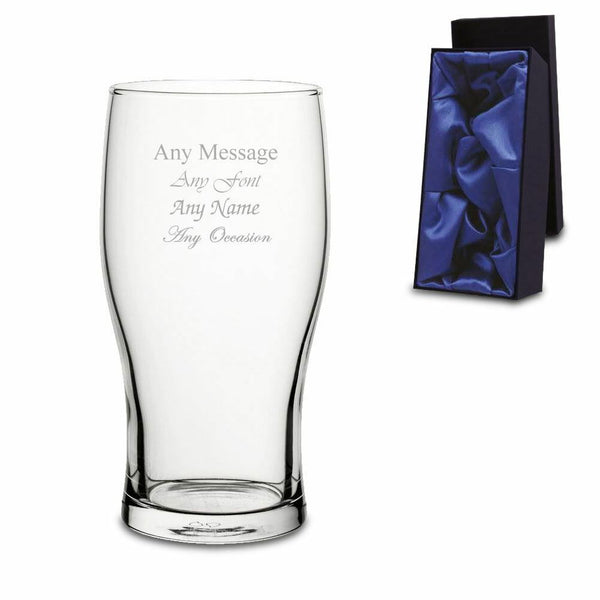 Engraved Tulip Pint Beer Glass with Premium Satin Lined Gift Box () available to buy now at www.giftsfinder.co.uk