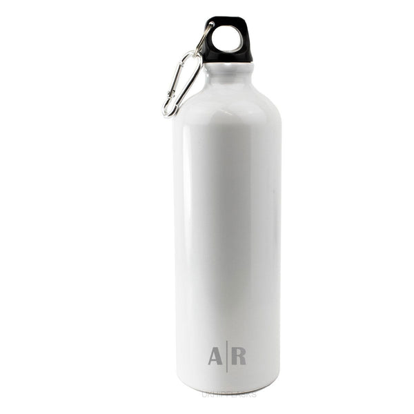 Engraved White Sports Bottle with Initials () available to buy now at www.giftsfinder.co.uk