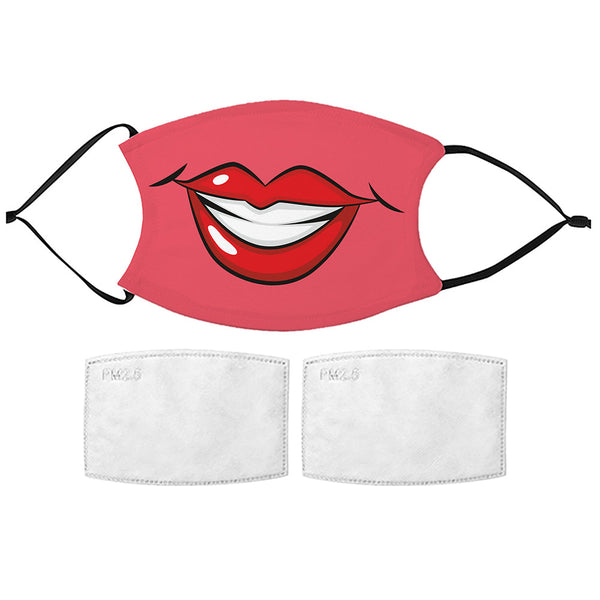 Printed Face Mask - Glam Lips Design