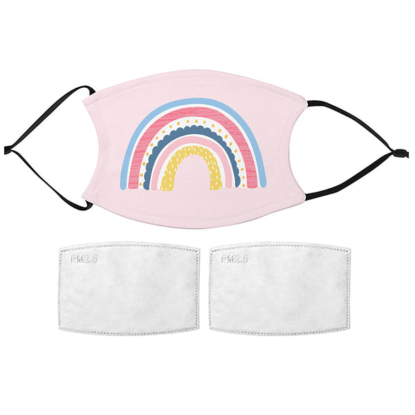Printed Face Mask - Pink Rainbow Design