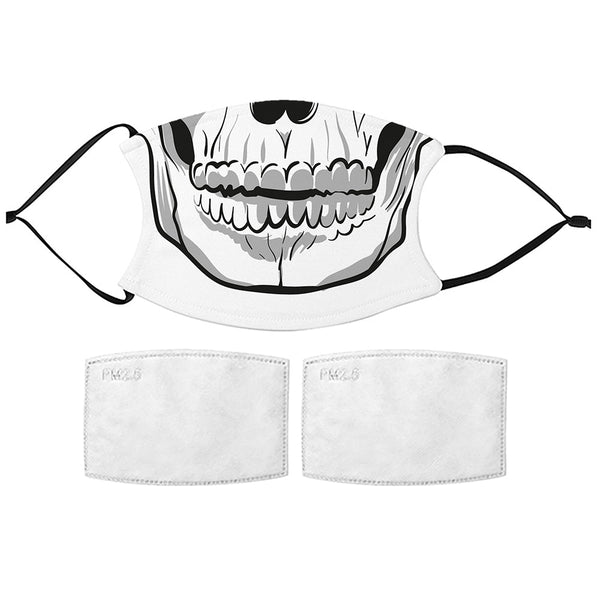 Printed Face Mask - Skull Mouth Design