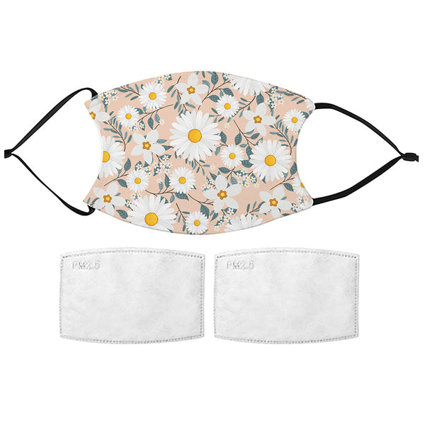Printed Face Mask - Daisy Pattern Design