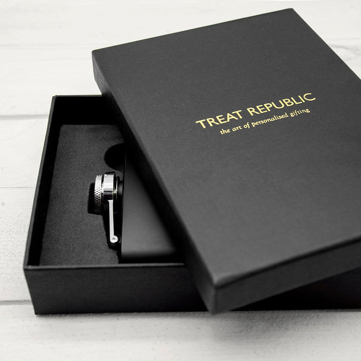 Father Of The Bride Personalised Black Matte Hip Flask () available to buy now at www.giftsfinder.co.uk