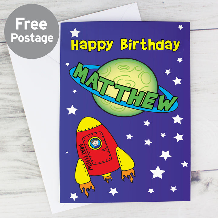 Personalised Space Card in gift category Personalised Cards