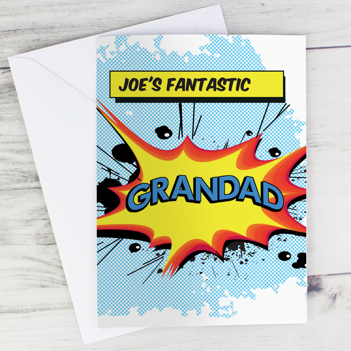 Personalised Super Hero Comic Book Themed Card in gift category Personalised Childrens Books