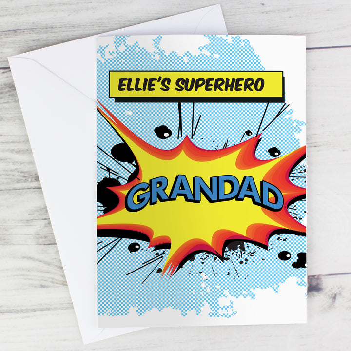 Personalised Super Hero Comic Book Themed Card in gift category Personalised Childrens Books