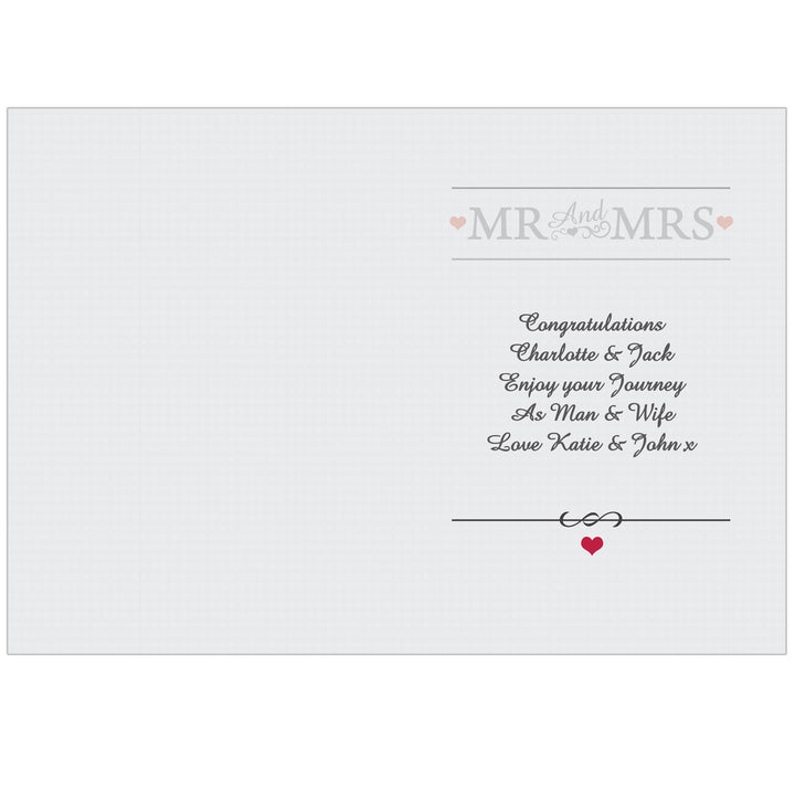 Personalised Mr & Mrs Card - part of the Gifts Finder Personalised Wedding Gifts collection