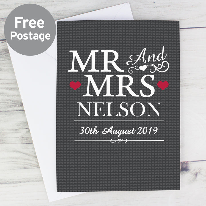 Personalised Mr & Mrs Card - part of the Gifts Finder Personalised Wedding Gifts collection