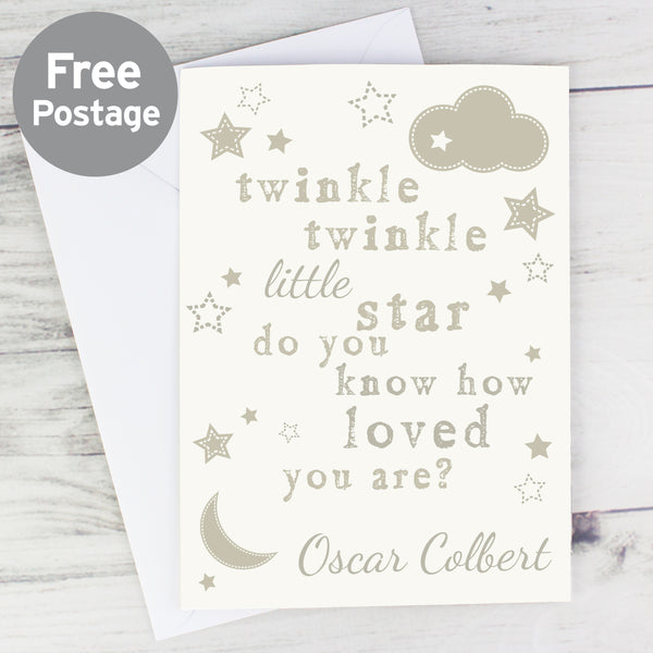 Personalised Twinkle Twinkle Card in gift category Personalised Cards