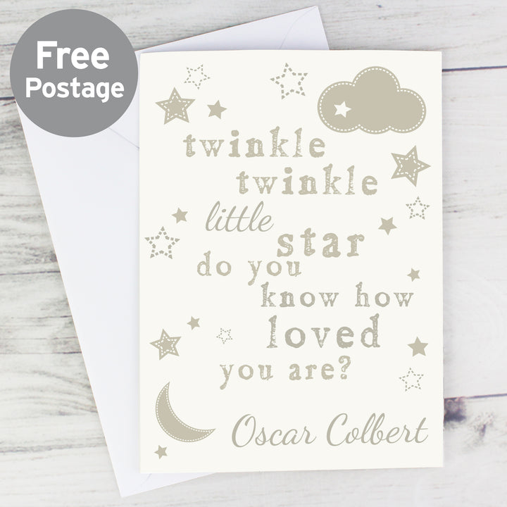 Personalised Twinkle Twinkle Card in gift category Personalised Cards