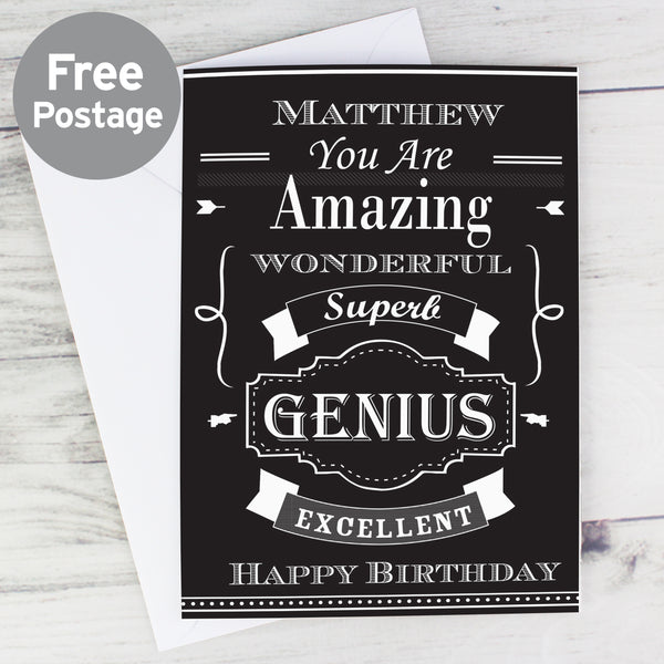 Personalised Vintage Typography Card in gift category Personalised Cards