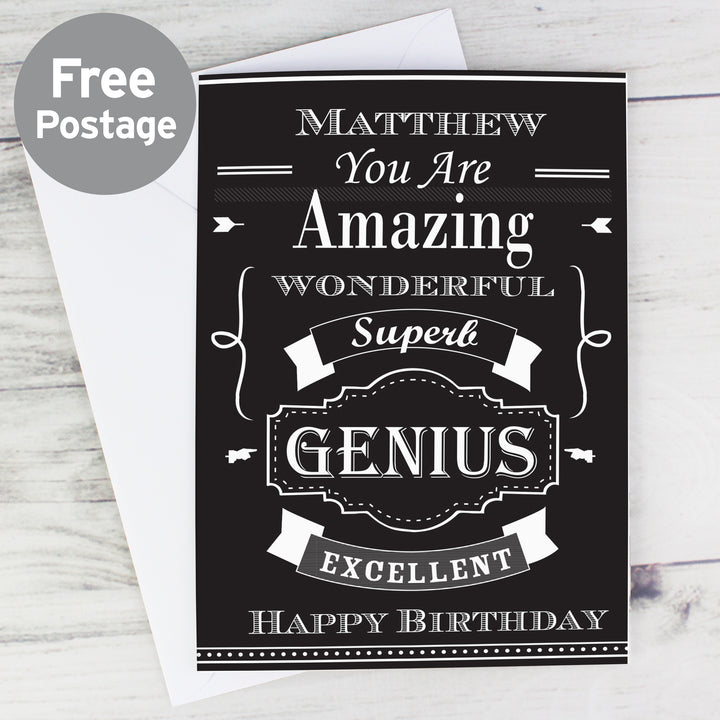 Personalised Vintage Typography Card - part of the Gifts Finder Personalised Cards collection