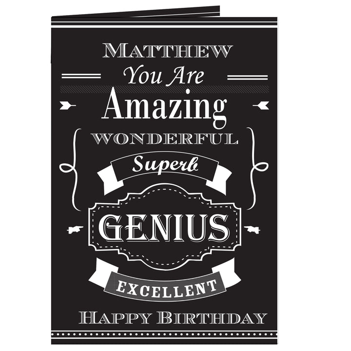 Personalised Vintage Typography Card - part of the Gifts Finder Personalised Cards collection