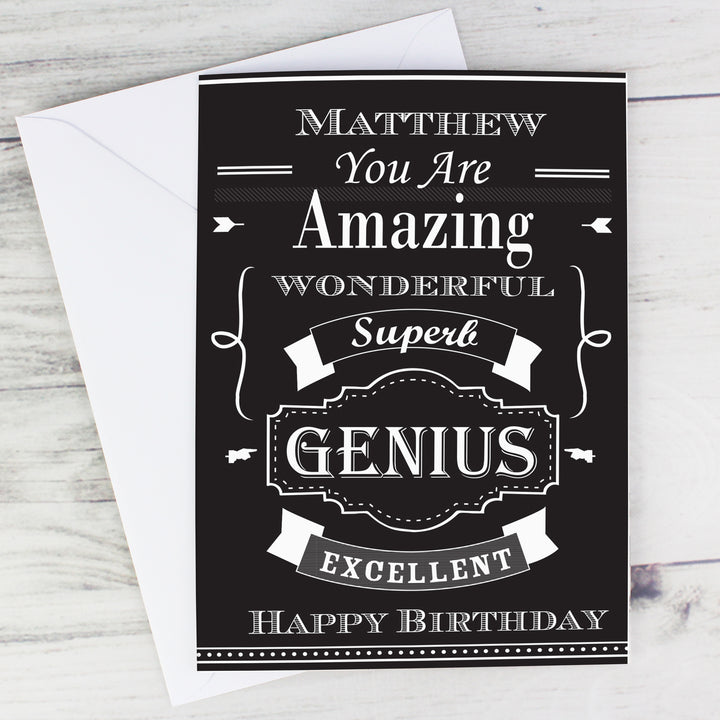 Personalised Vintage Typography Card - part of the Gifts Finder Personalised Cards collection