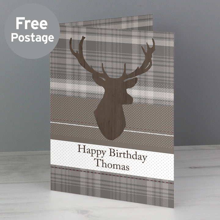 Buy Personalised Highland Stag Card at www.giftsfinder.co.uk