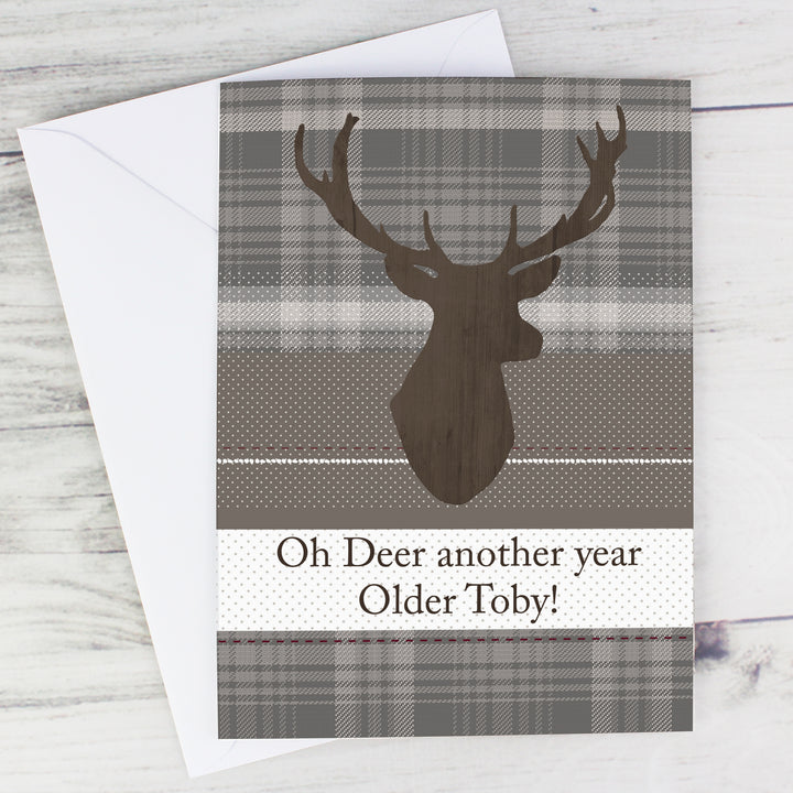 Buy Personalised Highland Stag Card at www.giftsfinder.co.uk