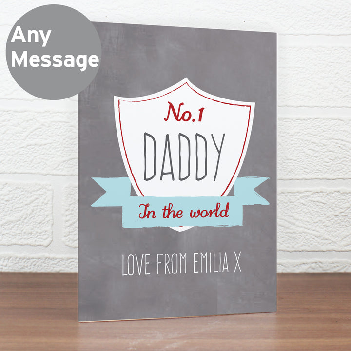 Buy Personalised No.1 Shield Card at www.giftsfinder.co.uk