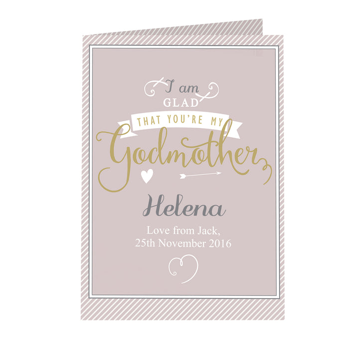 Buy Personalised I Am Glad... Godmother Card at www.giftsfinder.co.uk