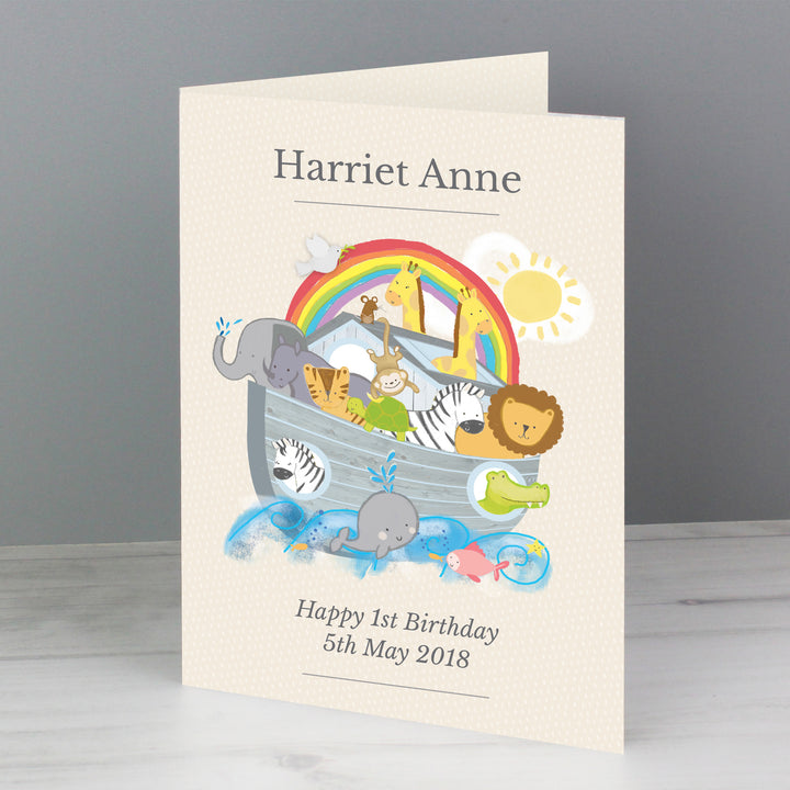 Buy Personalised Noah's Ark Card at www.giftsfinder.co.uk