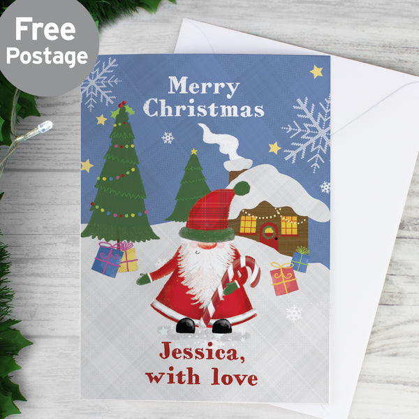 Buy Personalised Tartan Santa Card at www.giftsfinder.co.uk