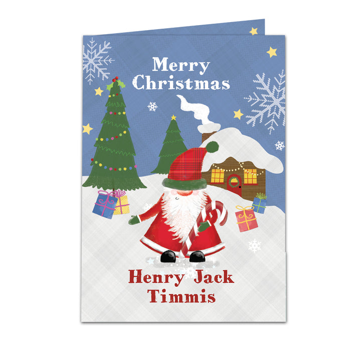 Buy Personalised Tartan Santa Card at www.giftsfinder.co.uk