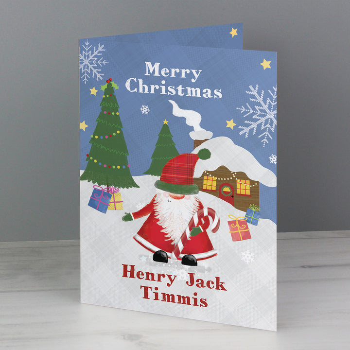 Buy Personalised Tartan Santa Card at www.giftsfinder.co.uk