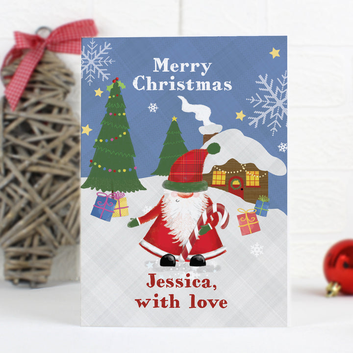 Buy Personalised Tartan Santa Card at www.giftsfinder.co.uk