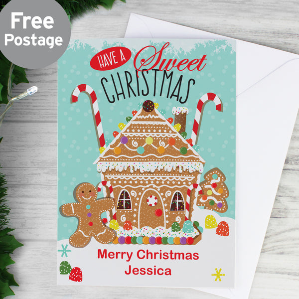 Buy Personalised Gingerbread House Card at www.giftsfinder.co.uk