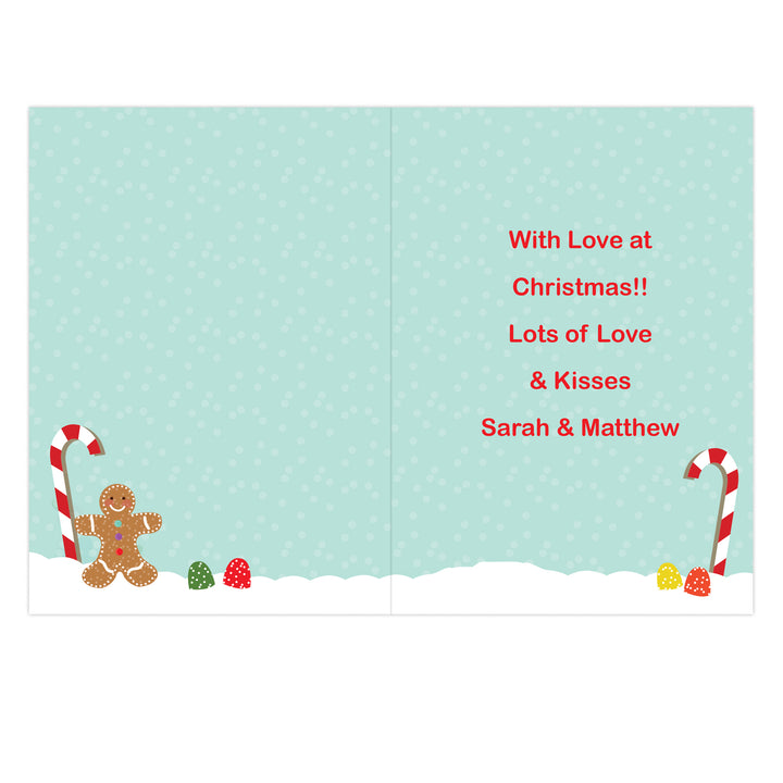 Buy Personalised Gingerbread House Card at www.giftsfinder.co.uk