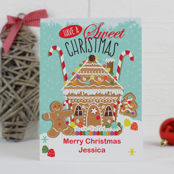 Buy Personalised Gingerbread House Card at www.giftsfinder.co.uk