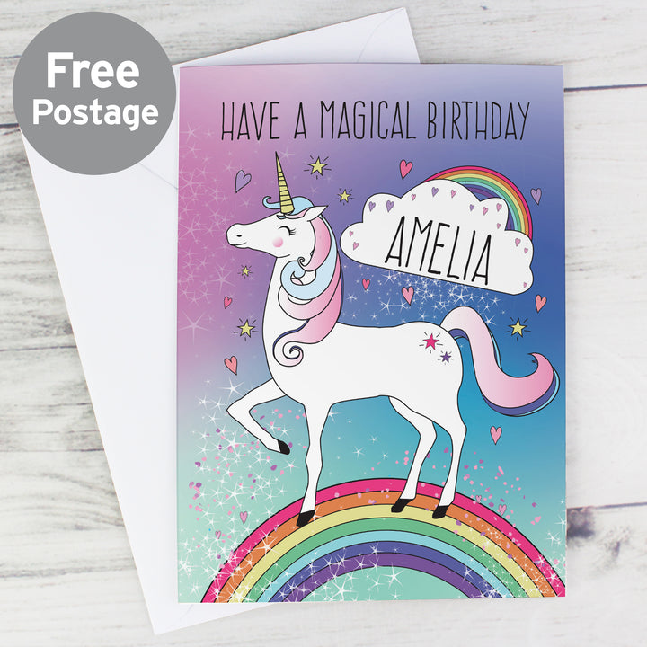 Buy Personalised Unicorn Card at www.giftsfinder.co.uk