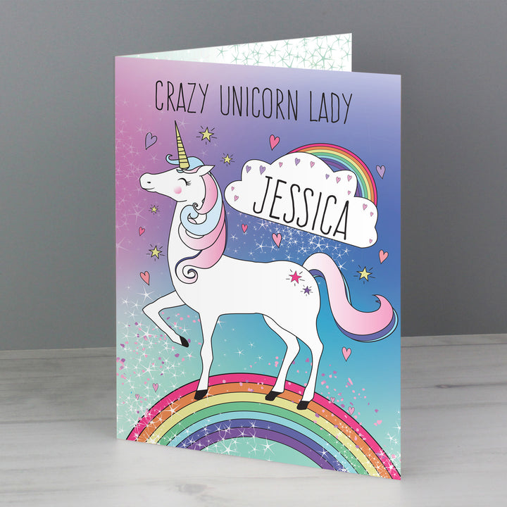 Buy Personalised Unicorn Card at www.giftsfinder.co.uk