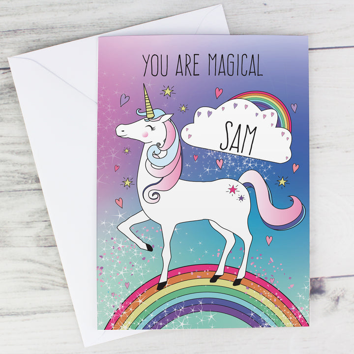 Buy Personalised Unicorn Card at www.giftsfinder.co.uk