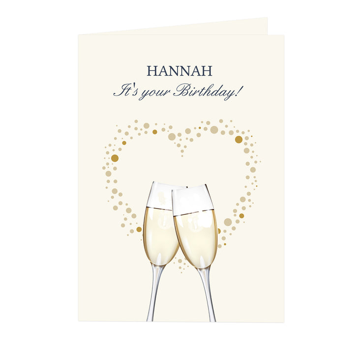 Personalised Gold Champagne Flutes Card - part of the Gifts Finder Personalised Cards collection