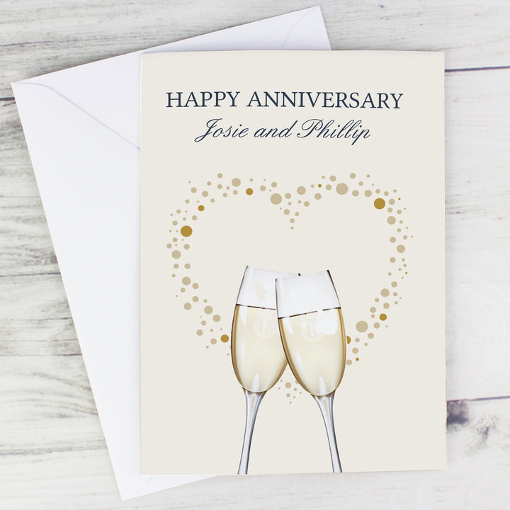 Personalised Gold Champagne Flutes Card - part of the Gifts Finder Personalised Cards collection