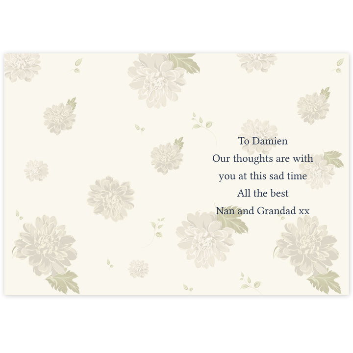 Buy Personalised Gold Floral Card at www.giftsfinder.co.uk