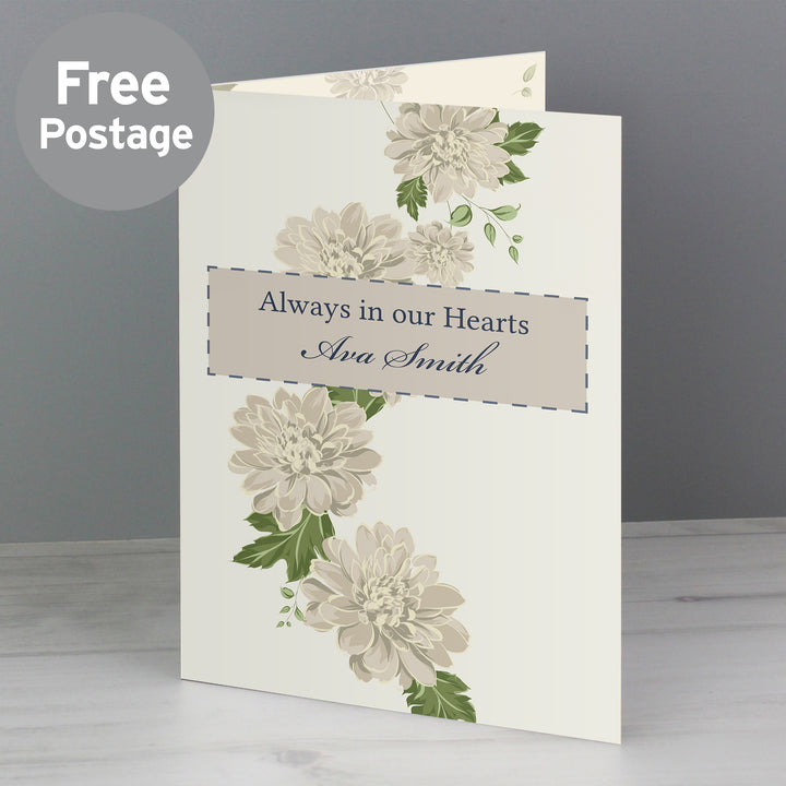 Buy Personalised Gold Floral Card at www.giftsfinder.co.uk