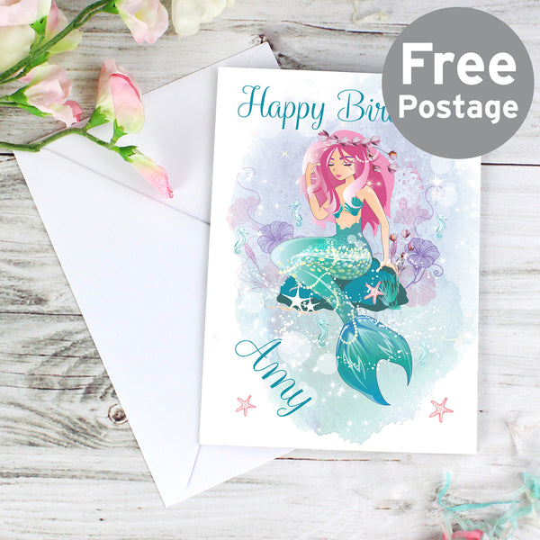 Buy Personalised Mermaid Card at www.giftsfinder.co.uk