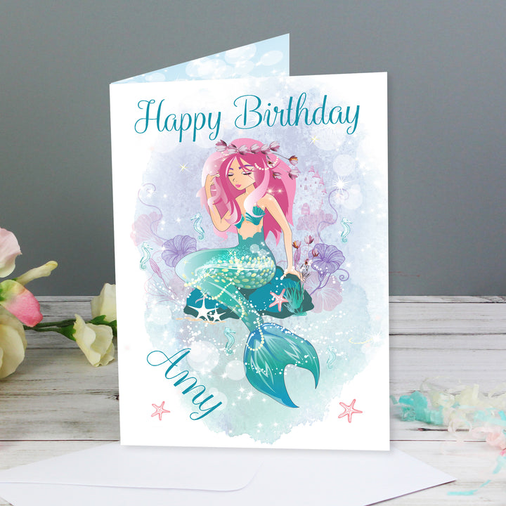 Personalised Mermaid Card - part of the Gifts Finder Personalised Cards collection