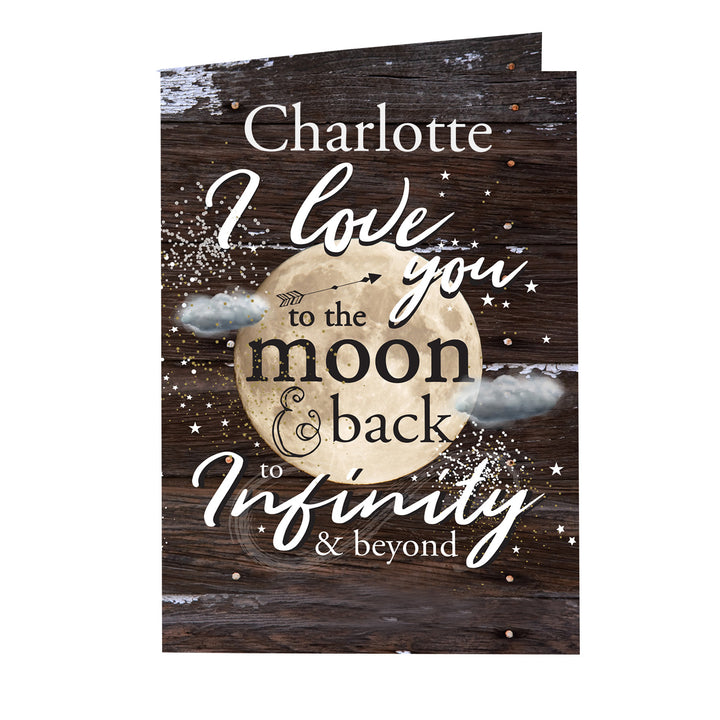 Personalised To The Moon & Infinity... Card - part of the Gifts Finder Personalised Cards collection