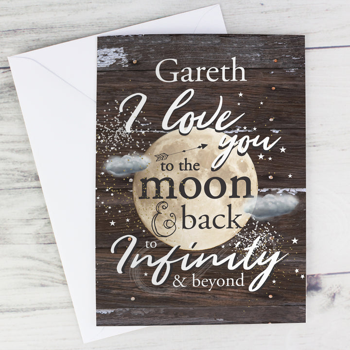 Personalised To The Moon & Infinity... Card - part of the Gifts Finder Personalised Cards collection