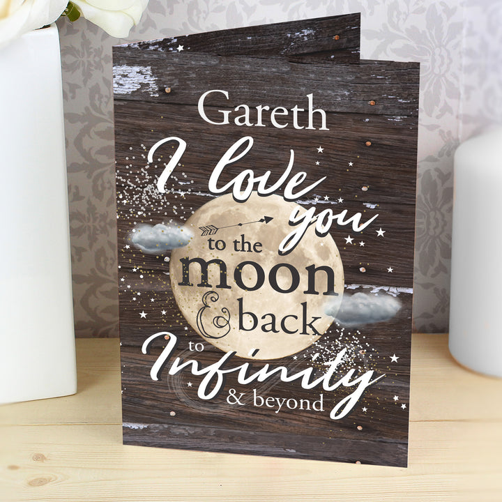 Personalised To The Moon & Infinity... Card - part of the Gifts Finder Personalised Cards collection