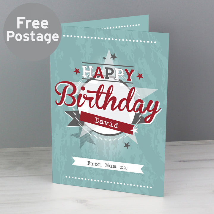 Personalised 50S Retro Card - part of the Gifts Finder Personalised Cards collection