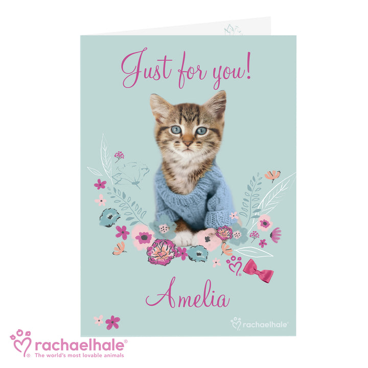 Buy Personalised Rachael Hale Cute Kitten Card at www.giftsfinder.co.uk