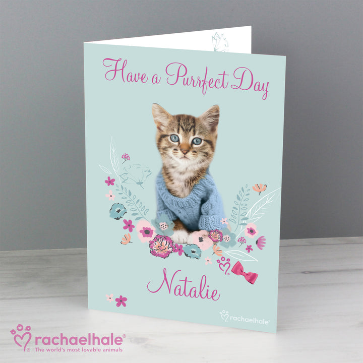 Buy Personalised Rachael Hale Cute Kitten Card at www.giftsfinder.co.uk