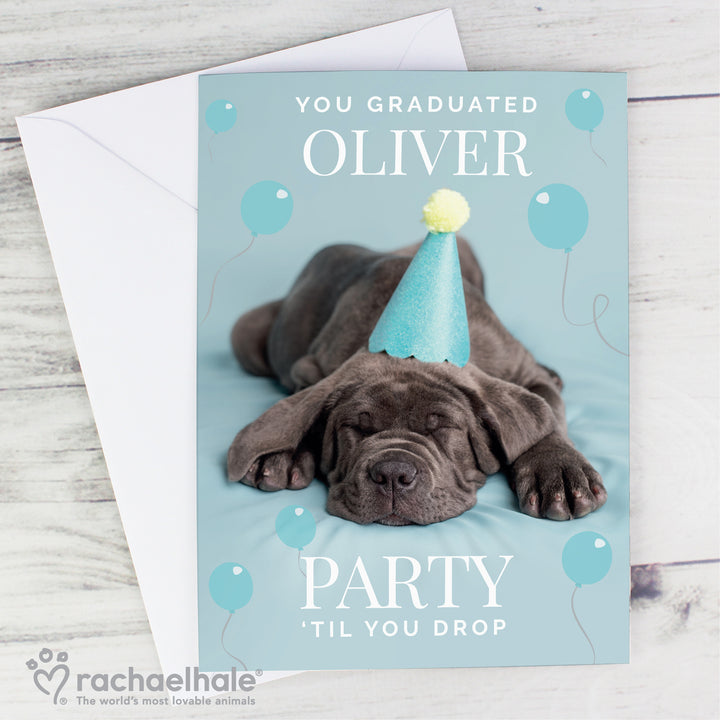 Buy Personalised Rachael Hale 'Party 'Til You Drop' Card at www.giftsfinder.co.uk