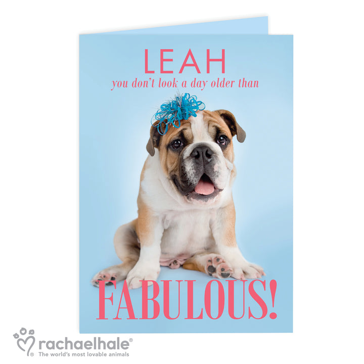 Buy Personalised Rachael Hale Fabulous Birthday Card at www.giftsfinder.co.uk