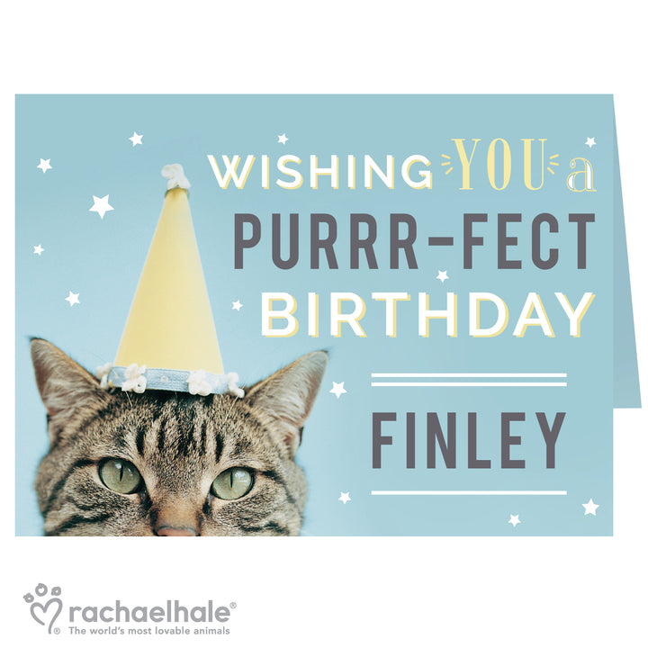 Buy Personalised Rachael Hale Purr-fect Birthday Card at www.giftsfinder.co.uk