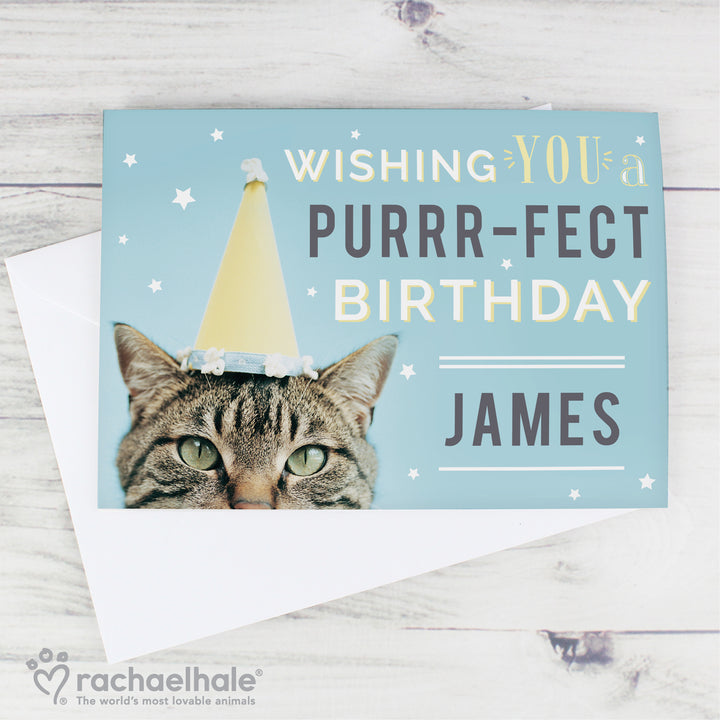 Buy Personalised Rachael Hale Purr-fect Birthday Card at www.giftsfinder.co.uk