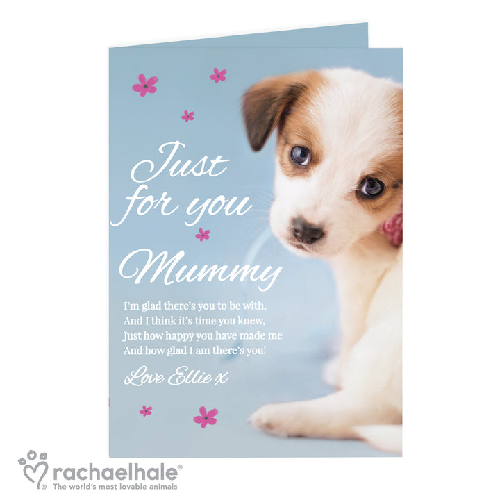 Buy Personalised Rachael Hale 'Just for You' Puppy Card at www.giftsfinder.co.uk